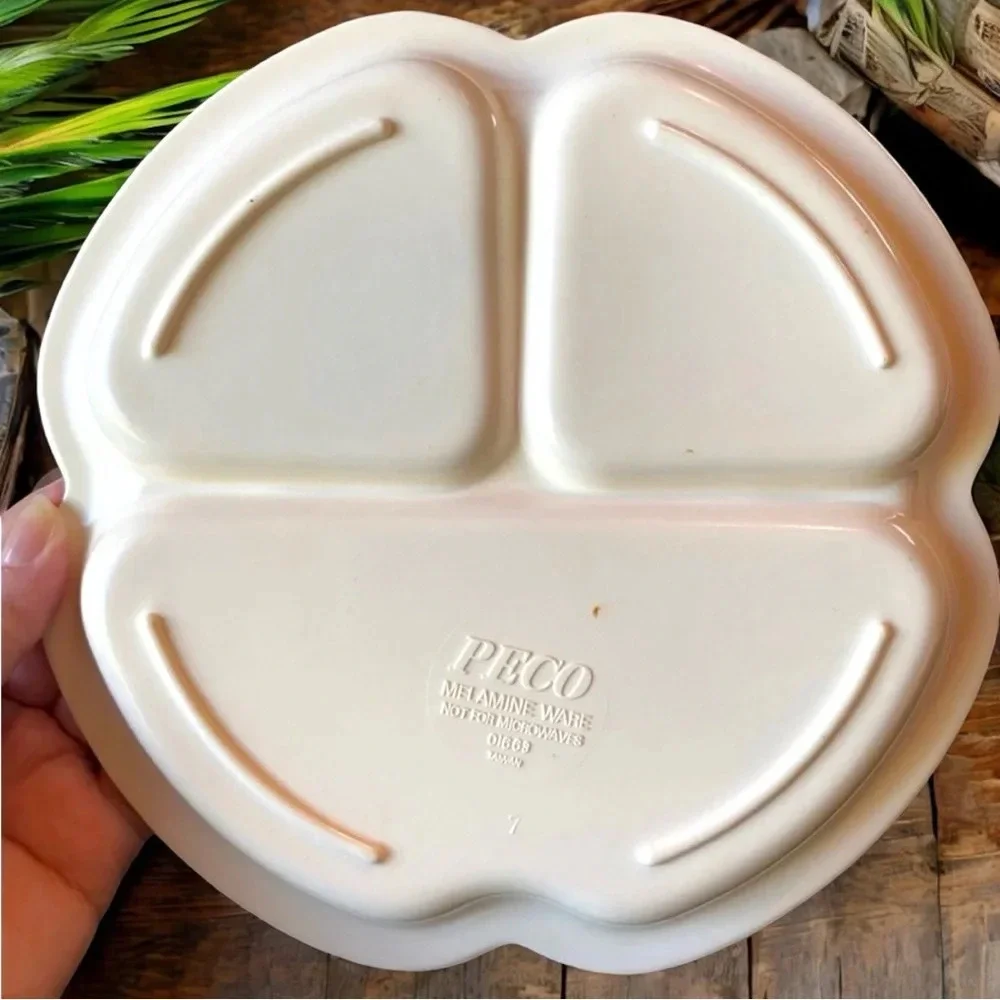 VINTAGE 1986 Peco Melamine Dinnerware Plate & Bowl - Bunny Rabbits